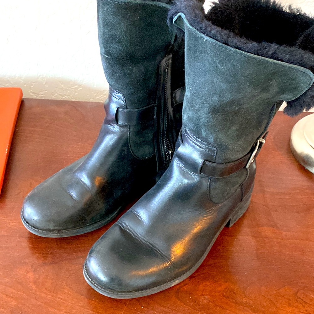 Ugg leather and suede faux fur lined winter boots